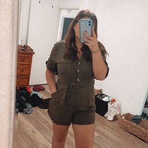 Army green romper